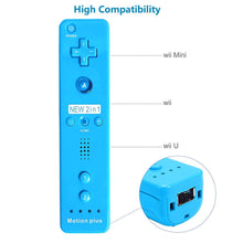 Load image into Gallery viewer, Remote Game Control, Built-in Motion Plus Remote and Nunchuk Controller with Silicon Case for Nintendo Wii and Wii U (Blue)