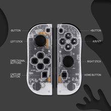 Load image into Gallery viewer, SINGLAND Wireless Controller for Nintendo Switch Left and Right Switch Controller,Switch Controllers Gamepad with Adjustable Turbo Dual Shock Gyro Axi(Transparent)