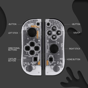 SINGLAND Wireless Controller for Nintendo Switch Left and Right Switch Controller,Switch Controllers Gamepad with Adjustable Turbo Dual Shock Gyro Axi(Transparent)