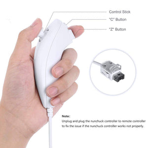 Remote Game Control, Built-in Motion Plus Remote and Nunchuk Controller with Silicon Case for Nintendo Wii and Wii U (White)