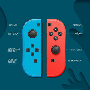 SINGLAND Wireless Controller for Nintendo Switch Left and Right Mini Switch Controller,Switch Controllers Gamepad with Adjustable Turbo Dual Shock Gyro Axi (Red and Blue)